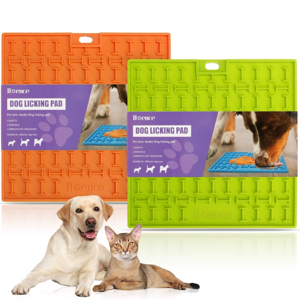 Boence 🪢 NIB!! Dog & Cat Licking Pad Set of 2 - Orange and Green